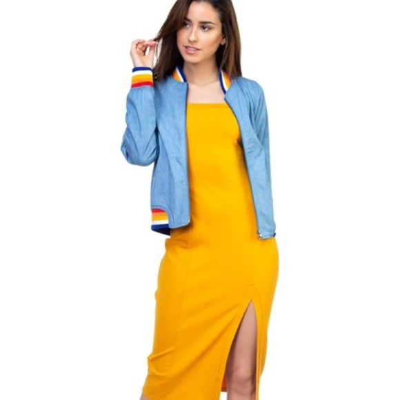 The Modern Anchor Jackets & Blazers - 🏳️‍🌈 PRIDE Rainbow Bomber Jacket Denim 🏳️‍🌈